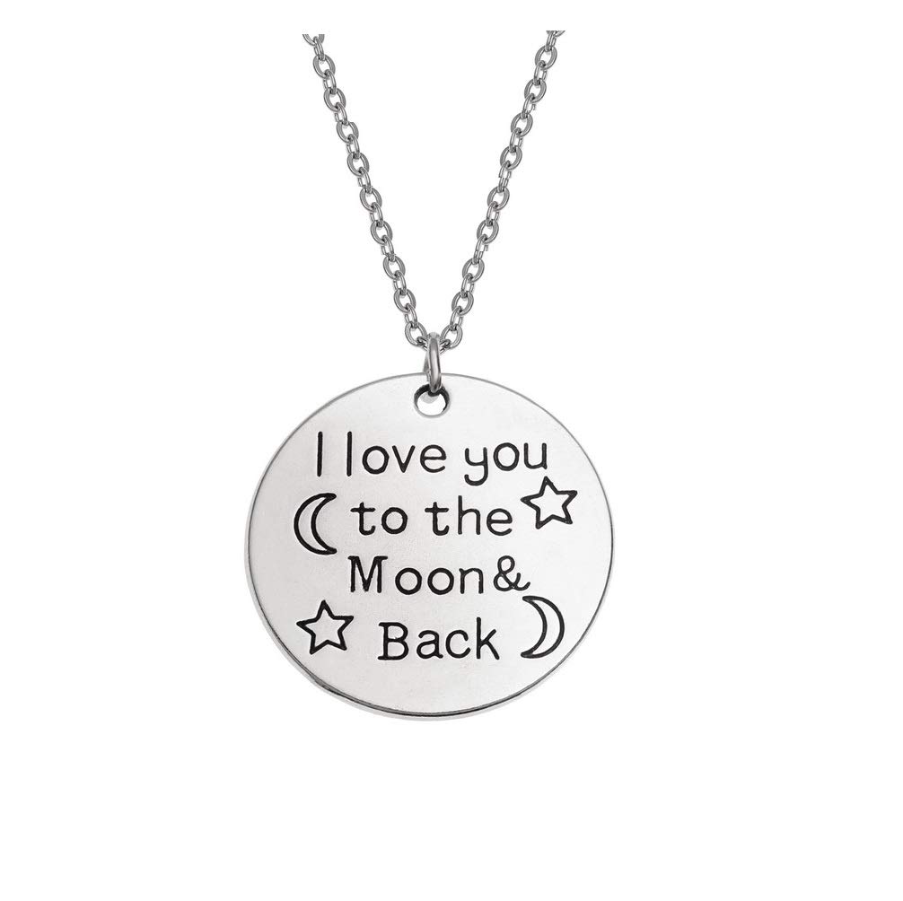 Mother Daughter Love Infinity Sentiments Necklace Memories Friendship Faith Hope Crystal Jewellery Gift Boxed (I Love you to the Moon and Back)