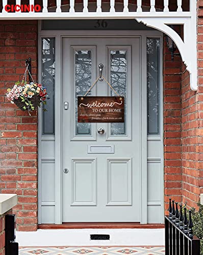 Welcome to Our Home Wooden Sign, Rustic Farmhouse Home Wall Decor for Living Room Outdoor Wall Decorations Wood Frame 6 X 10 Inch