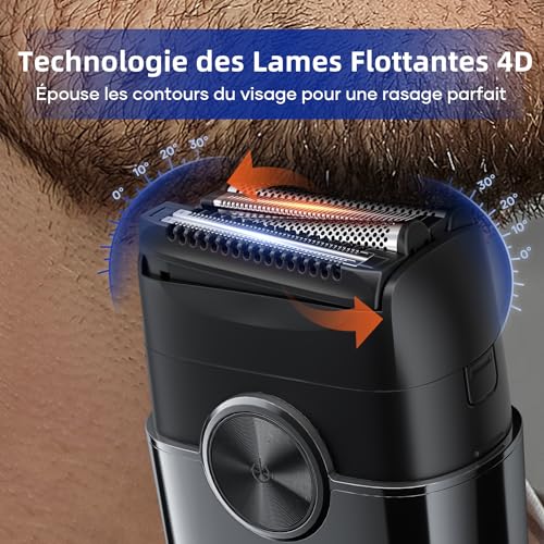 kensen Electric Shaver Wet & Dry Beard Trimmer Men's 4D Beard Razor 120 Min Use Foil Razor Wireless 100% Waterproof Mini Portable Electric Shaver Great for Travel