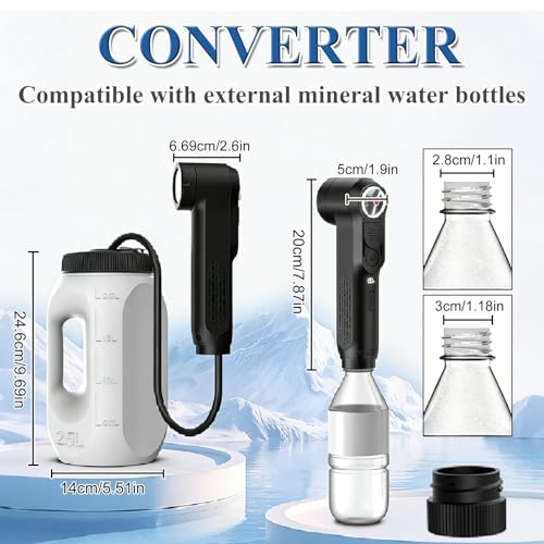 WYJRO Portable Electric Bidet 2.5 L, Perineale Post Partum Bottle Adapter Included, 2 Modes, 60-100 Mins, Rechargeable Hand Shower, Intimate Maternity Shower for Personal Hygiene Travel