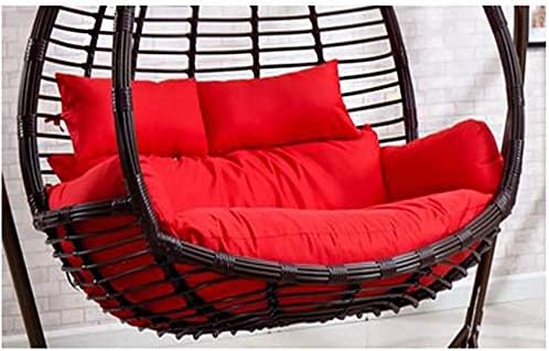 WGG Thick Hanging Hammock Nest Egg Swing Chair Cushion,Seat Cushioning Pad for Indoor Outdoor Patio Backyard Double Zipper No Chair-Creamy-White 110X150Cm(43X59Inch),Red,110 * 150cm(43 * 59inch)