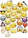 MoreTeam Emoji Photo Booth Props 27 Piece DIY Kit with 4Pcs Free Bookmark for Birthday Reunions Wedding Parties (27pcs Emoji)
