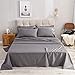 Shilucheng Queen Size 6-Piece Bed Sheets Set Microfiber 1800 Thread Count Percale 16 Inch Deep Pockets Super Soft and Comforterble Wrinkle Fade and Hypoallergenic(Queen, Dark Grey)