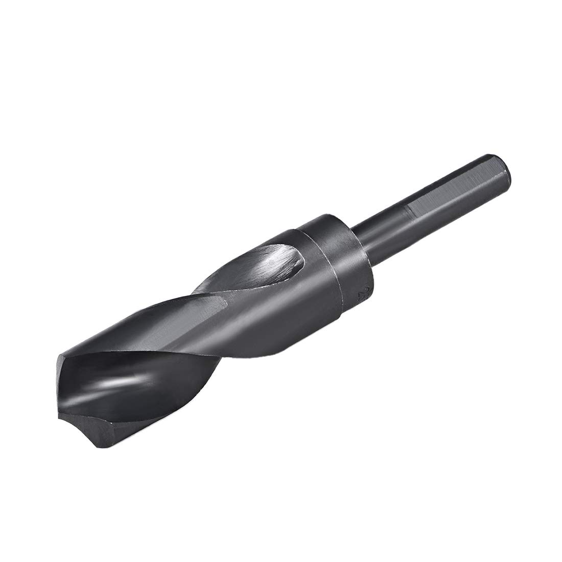 sourcing map Reduced Shank Drill Bit 28.5mm High Speed Steel HSS 6542 Black Oxide with 1/2 Inch Straight Shank