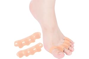 HLOES 2PCS Toe Spacers for Women and Men, Toe Separators for Pedicure, Bunion Corrector, Hammer Toe Straightener, Plantar Fas