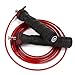 Adjustable Speed Jump Rope for Crossfit, MMA, Boxing, Fitness Training, WOD; Skipping, Double Unders; Ball Bearings; Anti Slip Handles; Includes Free Carrying Bag, 2 10ft Rope Cables (1 Red, 1 Black)