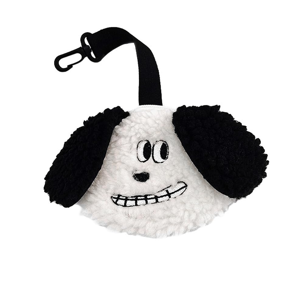 Dog Poop Bag Holder,Hand-free Plush Doggie Waste Bag Dispenser with Clip Lead for All Leash(not include Poo Bags)