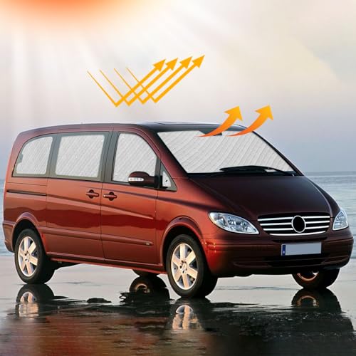 Opaltool Interior Car Sun Visor Suitable for Mercedes-Benz VITO II W639/Viano 2003-2014, 10pcs Foldable Interior Windshield Covers for More Privacy and Better Temperature Control