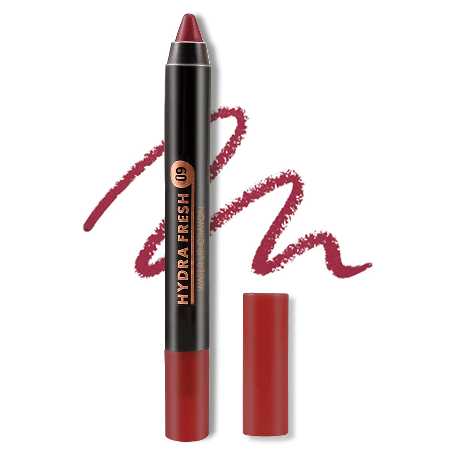 Boobeen Matte Lip Crayon Lipstick Pencil - Velvety Creamy Lip Liner With Full Coverage, High Pigment, Waterproof, Long Lasting - Smooth Finish Lip Color for Women