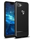 Google Pixel 3 XL Case, Xawy [Slim Thin] Carbon Fiber TPU Shock Absorption Anti-Scratches Flexible Soft Protective Case Cover for Google Pixel 3 XL (Black)