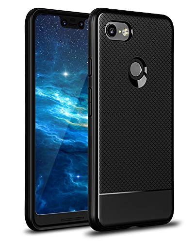 Google Pixel 3 XL Case, Xawy [Slim Thin] Carbon Fiber TPU Shock Absorption Anti-Scratches Flexible Soft Protective Case Cover for Google Pixel 3 XL (Black)