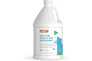 Gritt Commercial Pool Spa, Pond and Hot Tub Defoamer | Odorless and Non-Toxic Pool Cleaner | Anti Foam for Hot Tub | Safe with Silicone Emulsion Formula (1 Gallon/ 128 Oz)