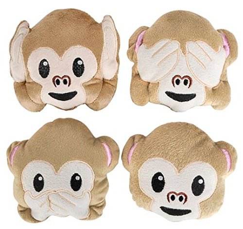 5" Plush Emoji Monkey Set of 4