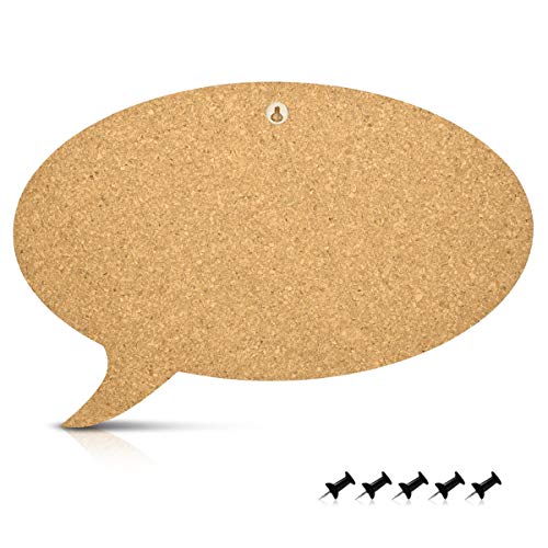 Navaris Kork Pinnwand Korkwand 44x29cm - Pinboard Korkplatte Tafel - Pinwand im Sprechblase Design - Korktafel Memo Wand… – Bild 4