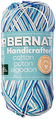 Bernat Handicrafter Cotton Ombre Yarn - (4) Medium Gauge 100% Cotton - 12 oz -   Anchors Away  -  Machine Wash & Dry