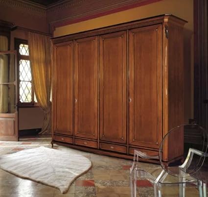 Italian Style Furniture Made In Italy 4 Door Wardrobe Cabinet