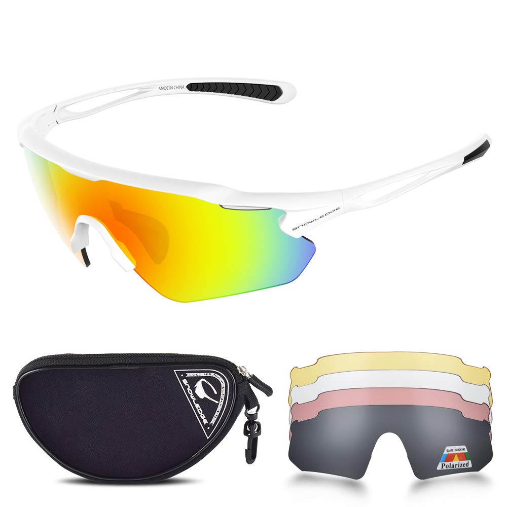 Snowledge Cycling Glasses with 5 Interchangeable Lens UV 400 Protection Polarised Sports Sunglasses for Men Women Running Climbing Fishing Driving Golfing — image 1
