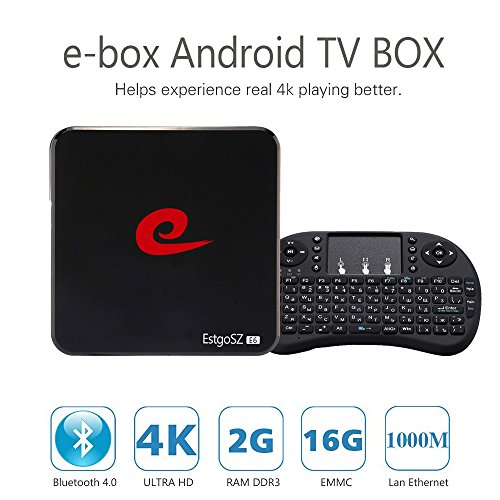 [Free Wireless Keyboard] EstgoSZ Android 5.1 Smart TV BOX 2GB 16GB RK3229 Quad Core Update OTA Miracast H.265 4K UHD 3D 2.4G/5G WIFI BT4.0 Streaming Media Player