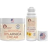 e70 Arnica Cream & Arnica Gel Roll-On 2PK for Bruising and Swelling, Soothe Sore Muscles & Joints with Vitamin K, 30% Arnica Montana, Hyaluronic Acid & L-Arginine