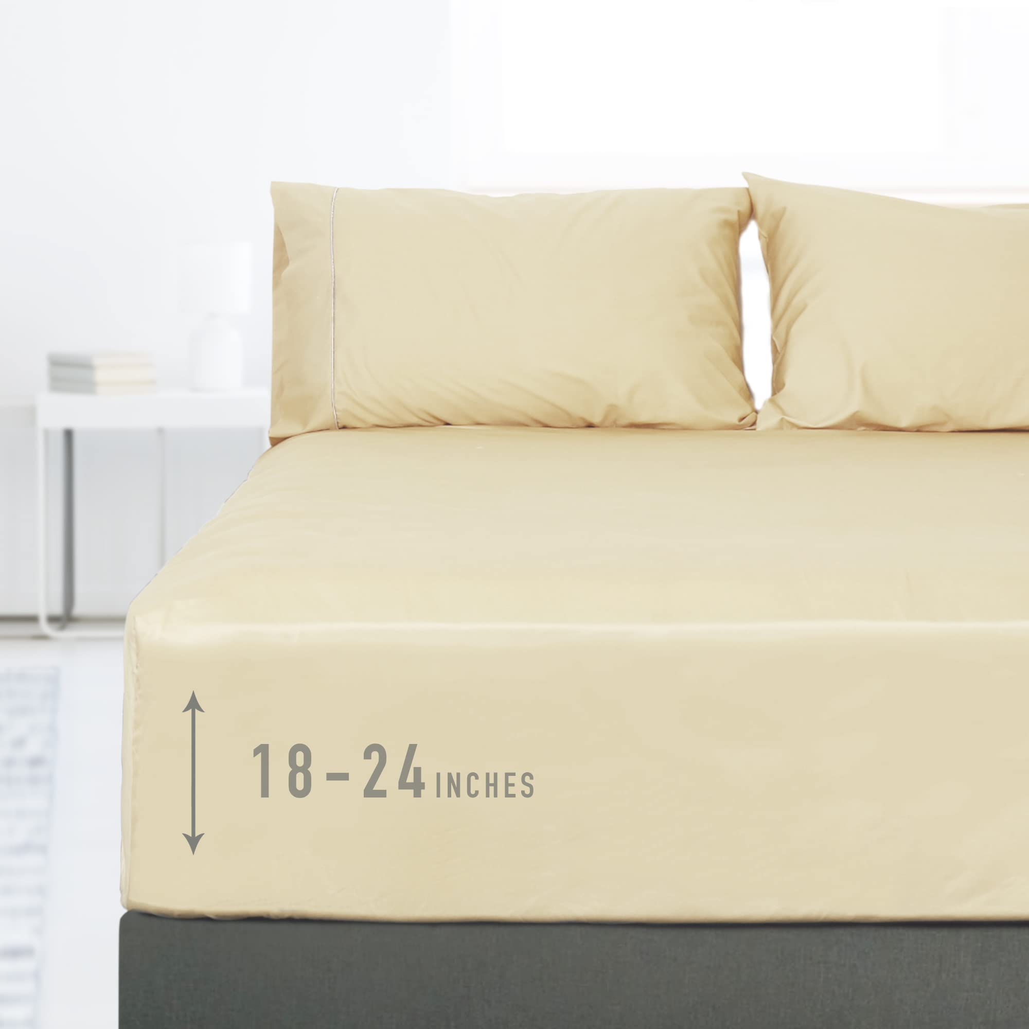 sunflower Extra Deep Pocket Twin Sheet Sets Fits 18"-24" in Deep ...