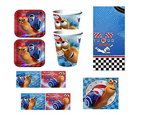 TURBO - Birthday Party Supplies Set Pack Kit for 16 w/ Invitations by
Hallmark Party