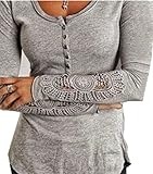 ZANZEA Women's Sexy Tunic Embroidery Basic Plain Solid T-shirt Blouse Tops