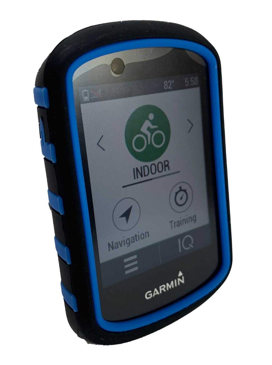 TUFF LUV Silicone Twin Dual layer Double Protective Skin Case for Garmin Edge 530 - Black/Blue — image 1