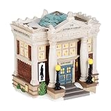 Department 56 New England Village The Jefferson Library Lit House, 6.5-Inch