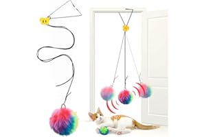 OODOSI Interactive Cat Toys, Independent Play Hanging Door Cat Toys for Indoor Cats Kitten Exercise Toy for Bored Cats