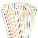Tomnk 200pcs Jumbo Straws Smoothie Straws Extra Wide Plastic Striped for Boba Bubble Tea and Milkshake