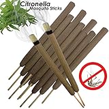 W4W Citronella Mosquito Repellent Sticks Extra-Thick - Outdoor Use Reaches Up to 10-12 feet - Each Stick Burns for 3-5 Hours (2 Pack Contains 10 Repellents)