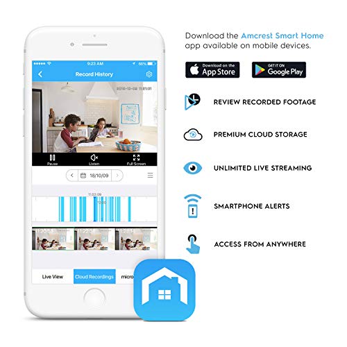 Amcrest 1080P Smart Home WiFi Camera, Baby Monitor, AI Human Detection