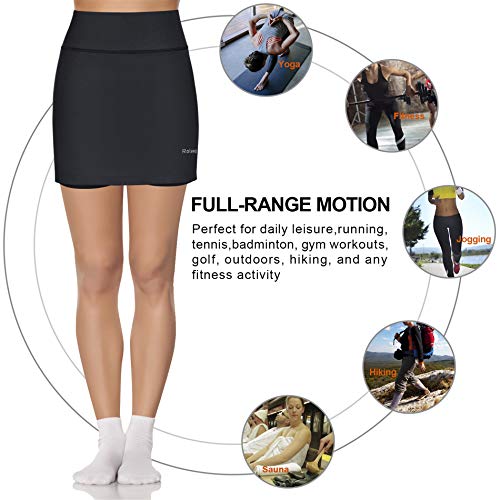 Rolewpy Women's Running Skirt Active Athletic Skorts with Shorts Pocket for Tennis Golf Sport Workout - Thumbnail 5