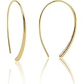 Pull Through Earrings Sterling Silver Wire Open Hoops Threader Earrings, 18 Gauge (1.0mm)