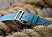 valkit Bands Compatible with Apple Watch Band 38mm 40mm 42mm 44mm, Genuine Leather Strap Bracelet Replacement Wristband with Metal Adapter for Women Men iWatch SE 6 5 4 3 2 1, Single Tour - Blue