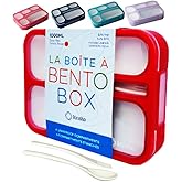 kinsho Bento Box Kids Lunch-Box, Snack Containers for Toddler Daycare, Leakproof School Bentobox 6 Compartment Container for Boys Girls Adults Lunches, Utensils, Red