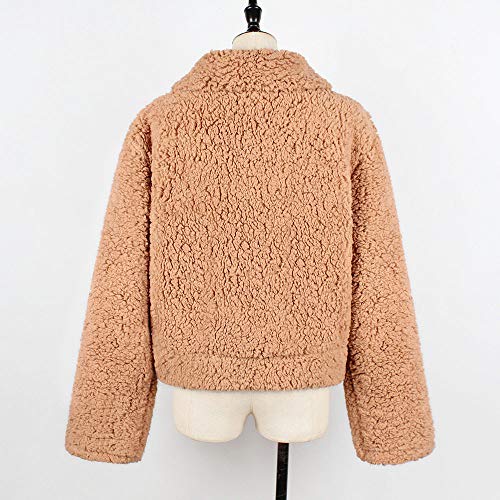 Liraly Womens Sweaters Plus Size New Fashion Womens Ladies Warm Artificial Wool Coat Zipper Jacket Winter Parka Outerwear(Khaki ,US-12 /CN-L2)