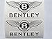 2 Bentley B & W B in the Wings and Name Die Cut Decals