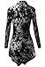 DJT Womens Turtleneck Long Sleeve Flared Hankerchief Hem Tunic Medium Tie Dye Black