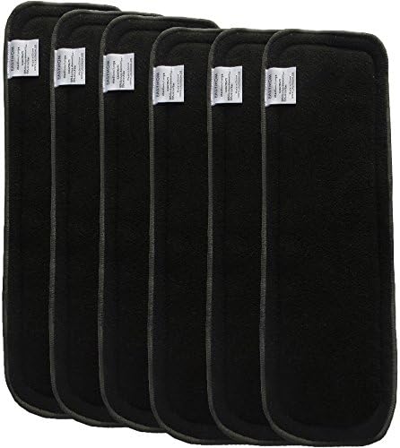 EASY MOM Bamboo Charcoal Liners/insertss/Boosters for Cloth Reusable Nappy/Diaper 5 Layers(3+2) Pack of 6PCS
