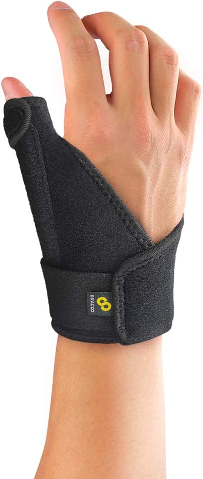 Bracoo Thumb Stabilizer Support Brace, Spica, CMC Splint for Arthritis, De Quervain's, Carpal Tunnel Pain Relief, Reversible, Black, TP30: Health & Personal Care