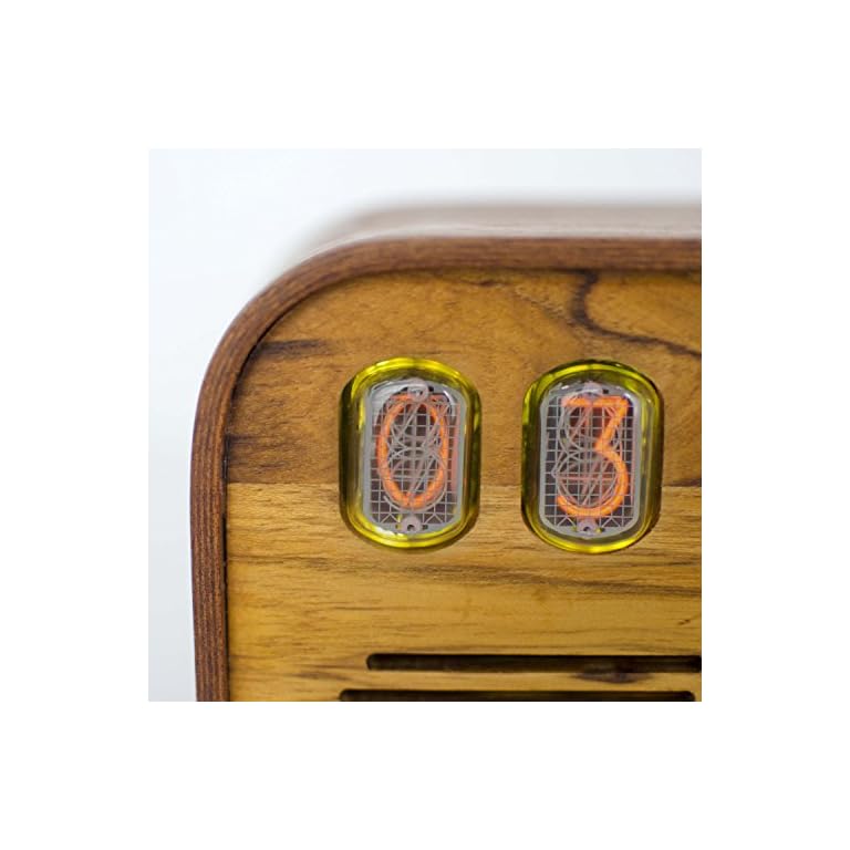 Nuvitron Vintage Nixie Tube Clock Art Deco Design with IN12 Nixie Tubes Handcrafted Wooden