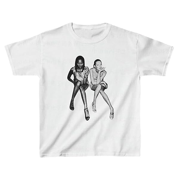 HOHOPEACH BABY TEES Y2K SHIRT 90S OUTFIT WOMAN 2000S FASHION GRAPHIC TEES Y2K CUTE SHIRTS VINTAGE CLOTHES (WHITE08,L,LARGE)