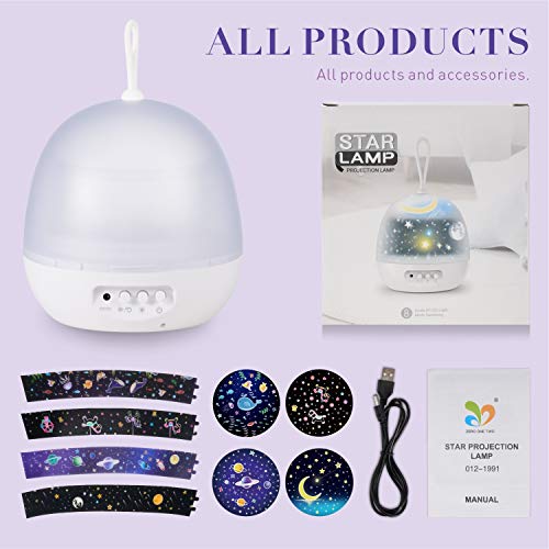 Star Night Lights for Kids 4 Set Films 360 Degree Rotation Star