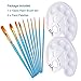 Ownuzz® 10Pieces Paint Brush Set for Acrylic Painting + 2 Paint Palettes, Professional Art Paint Brush Set for Watercolor, Acrylics, Oil Painting Supplies Ceramic Terracotta Craft Art Face Painting