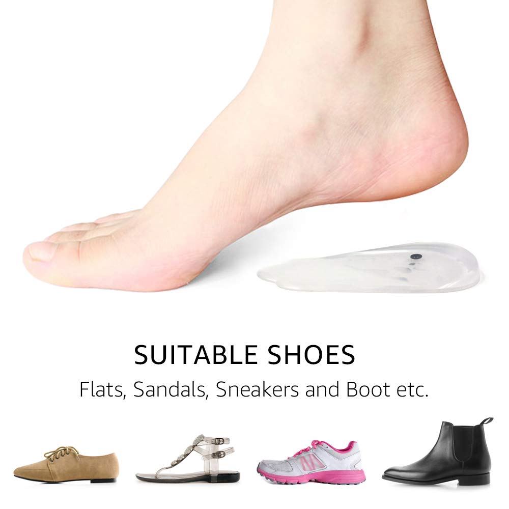 Dr. Shoesert Supination & Overpronation Shoe Insoles for O/X Leg, Medial & Lateral Heel Wedge Corrective Gel Inserts for Men and Women (Beige+Black+Clear, 3 Pairs)