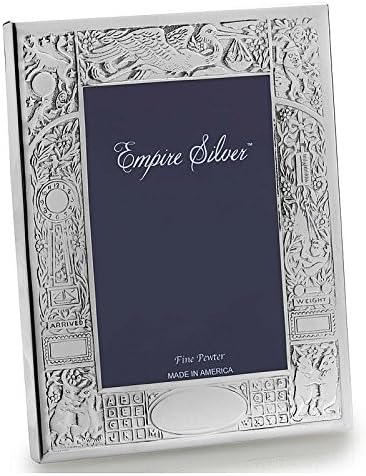 Heirloom quality fine pewter BIRTH RECORD for the new born - 4x6