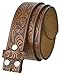BS220 Western Floral Engraved Embossed Tooled Genuine Leather Belt Strap w/Snaps 1 1/2