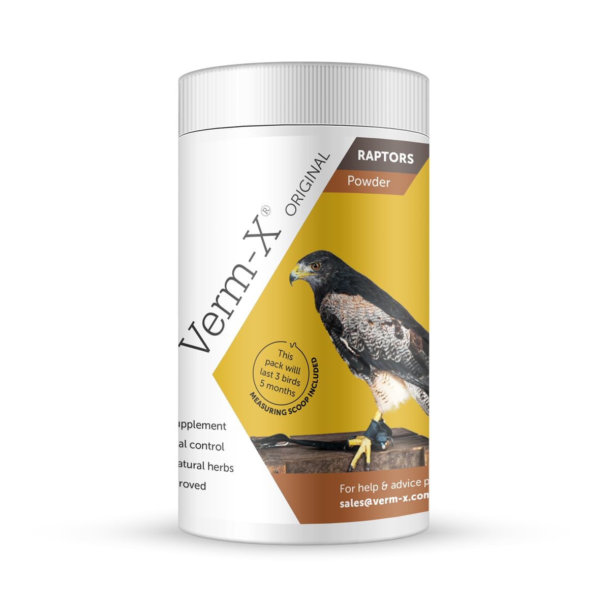 Verm-X Original All Natural Powder for Raptors. Supports Intestinal Hygiene. Vet Approved. Restores and maintains Gut Vitality. Wormwood Free Recipe.