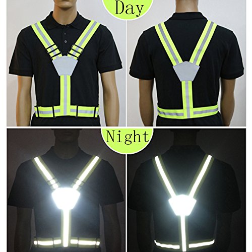ZZ Lighting Outdoors 2 Pack Reflective Vest Belt for Safety Cycling Running Motorcycle Jogging - Thumbnail 3